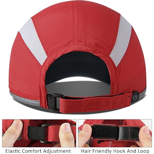Reflekterande Hopfällbar Utomhushatt Ostrukturerad Design UPF 50+ Solskydd Sportkepsar för Dam och Herr Z-FD-RC-632 red