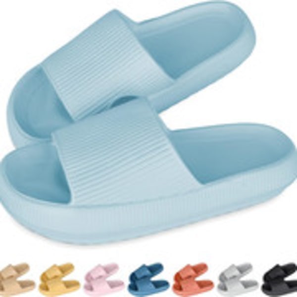 Kvinners tykke plattforms sky blå sky-slippers sky blue 44-45