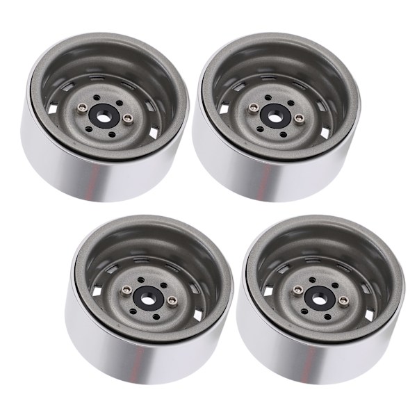 4 stk. 1,9 tommers metallfelger 10 firkantede hullnav for AXIAL SCX10 1/10 RC klatrebil - titanfarge