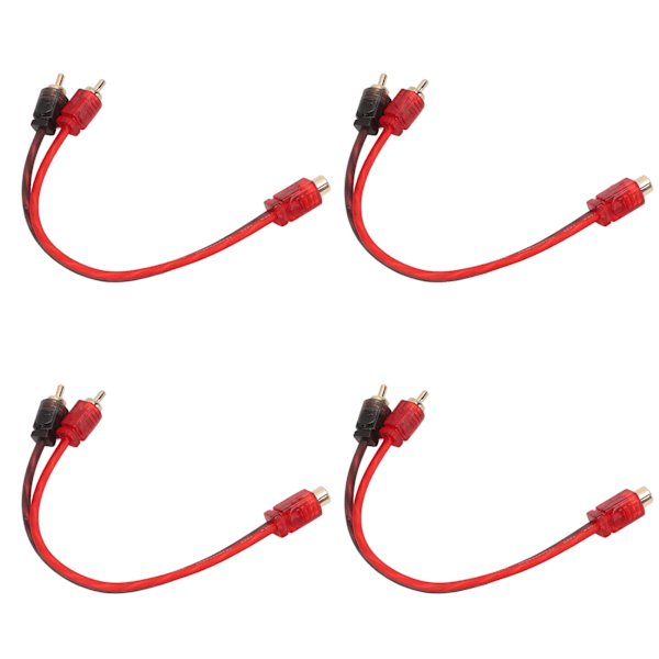 4 st RCA 1 hona 2 hane adapter Y-splitter högtalare ljudkabel 20 cm lång för enhet med 3,5 mm jack