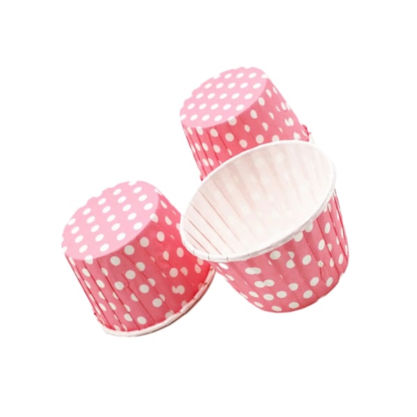 50 kpl Jäätelökulhoja Jälkiruokakulhoja Jäädytetty Jogurtti Cupcake Kakku Dot/Pink
