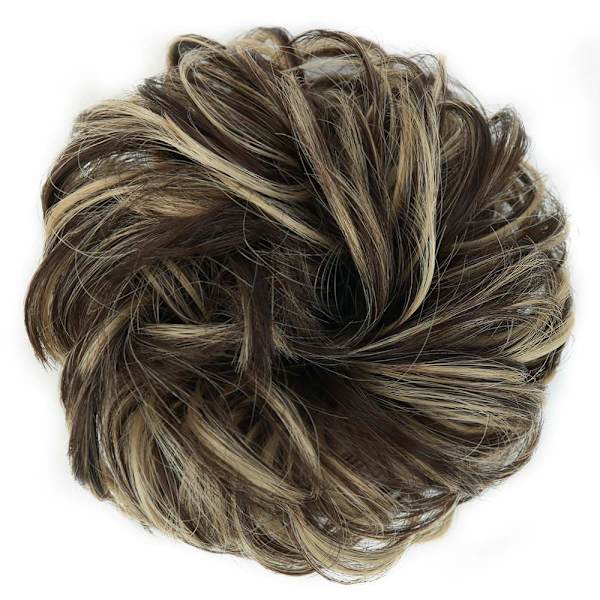 1 st Slouchy Hårtofs Hårtvinning Krullvågig Slouchy Syntetisk Chignon för Kvinnor Uppstylad Håraccessoar Dark Brown & Ash Blonde