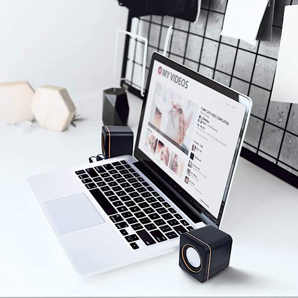 USB-stereohögtalarsystem med 3,5 mm ljudkontakter för anslutning till bärbar dator, notebook eller stationär dator, volymkontroll