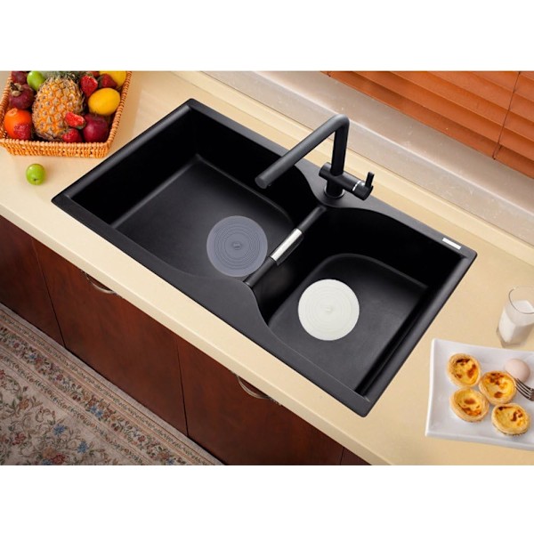 V-TOP Badekarpropp 2-pakning, 15 cm Stor Silikon Avløps Plugg Hårfanger Flat Sugkopp Deksel for Kjøkken Bad Tilbehør og Vaskeri