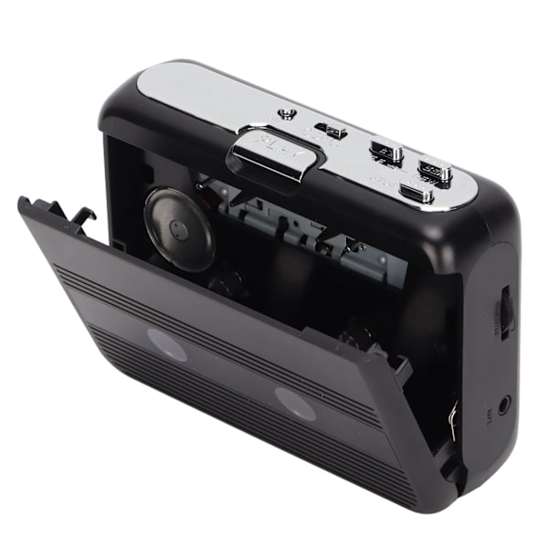 TON007B Bärbar Kassettspelare Mini Stereo Bluetooth Kassettspelare med 3,5 mm Jack för Högtalare Bilar Svart