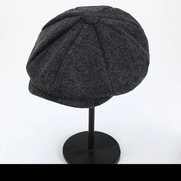 2023 Retro Newsboy Caps Herre Ottekantede Hatte Peaky Blinders Newsbo Black