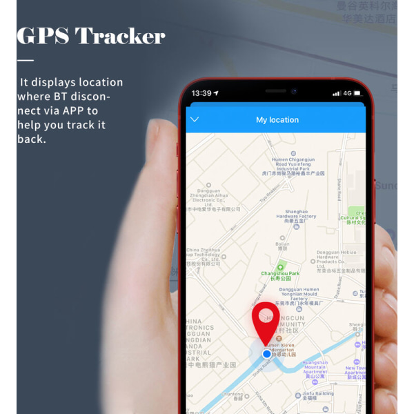 Bærbar Bluetooth 5.0 GPS-tracker til mobilnøgler, smart anti-tabt enhed, vandtæt kæledyrværktøj, Bluetooth GPS-tracker
