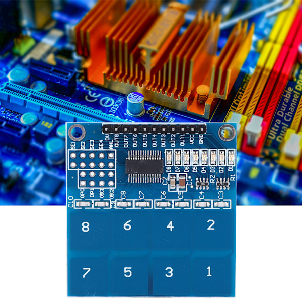 TTP226 8-kanals kapacitiv beröringsbrytare digital beröringssensor modul