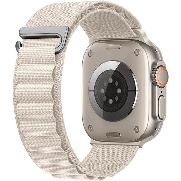 Alppilenkki-yhteensopiva ranneke Apple Watch -rannekkeelle 42 mm 41 mm 38 mm naisille ja miehille, säädettävä 2/Ultra/Series SE 9/8/7/6/5/4/3/2/1