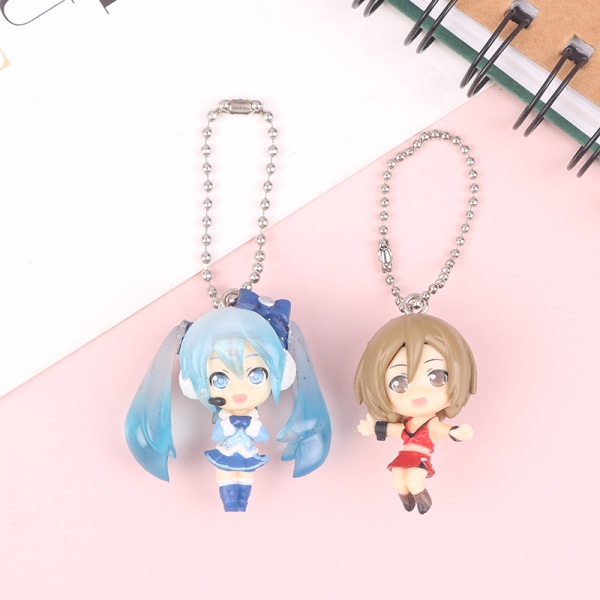 1 st 4 cm Hatsune Miku Nyckelring Kawaii Present till Flickor Ani - i lager 2