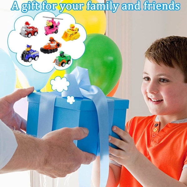 Paw Patrol -hahmot ja autot, 6 kappaleen setti, Paw Patrol -autot, lasten lelut, Chasea poliisiauto, joululahjat, syntymäpäivälahjat lapsille