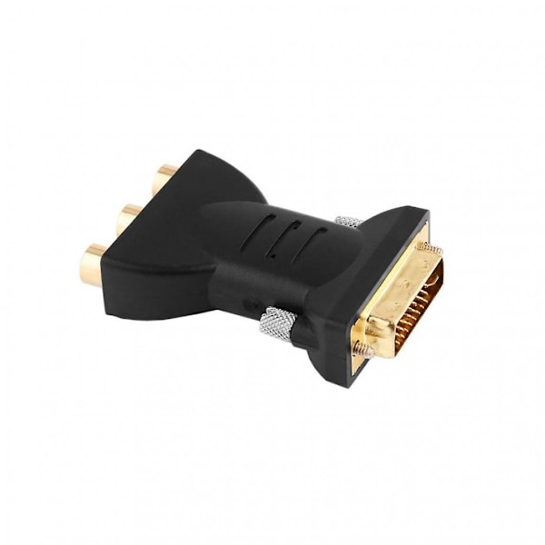 Dvi-i 24+5 hane till 3 RCA hona svart adapterkonverter HDMI-kabel