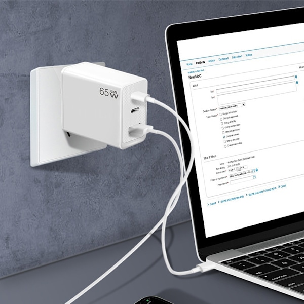 65W USB Type-C GaN-laddare Power F EU-Plug