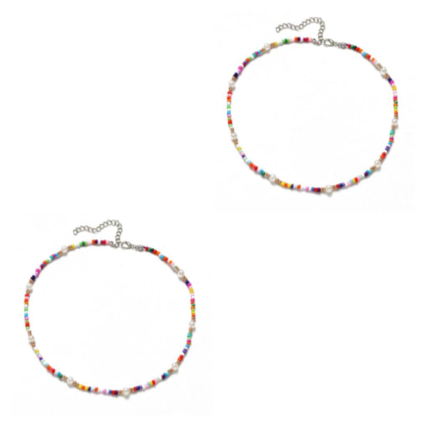 1/2/3/5 helmen kaulakoru helmillä koristeltu Choker säädettävä ketju Boho tyyppi 4 Type 4 2PCS