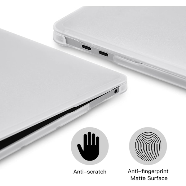 Kotelo, joka sopii Macbook Air 13 tuuman M1 A2337 A2179 A1932 -malleihin, julkaistu 2024-2024, himmeä läpinäkyvä