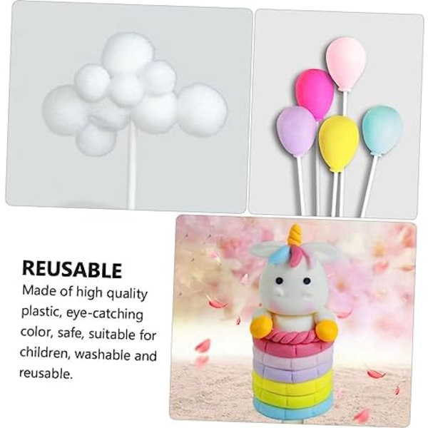 1 sarja leivonta koriste ilmapallo Cupcake Topper Unicorn kakku koristeet sateenkaari kakku Topper tytöt lapset syntymäpäivä kakku Topper lapset kakku sarjakuva