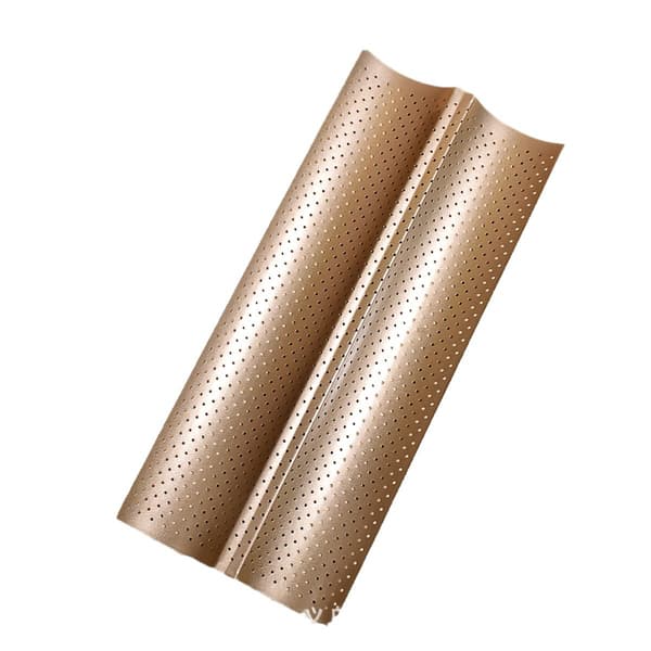 2 STK BBQ Grill Bageplade Majsbrød Stegepande Perforeret Grillplade Guld