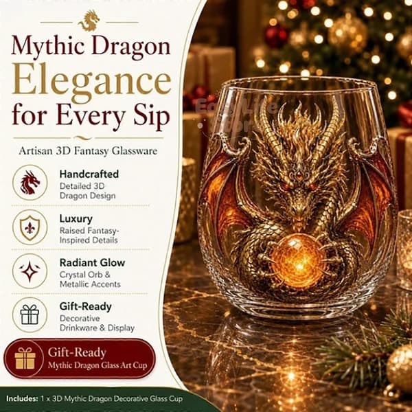 Mytisk Drakglas Konstkopp Whiskyglas, Skulpterat Drakdryckesglas för Bardekorationspresent E
