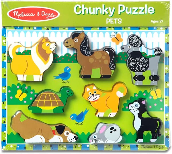 Melissa & Doug Pets Træ Puslespil (8 brikker)