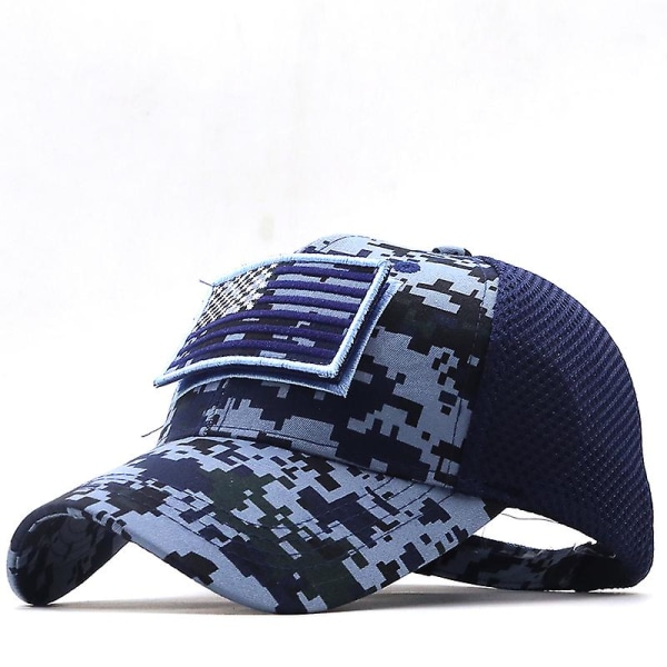 Taktisk kamouflage keps herr mesh militär armé kepsar konstruerad keps med USA flagg patch 56-61cm Adjustable