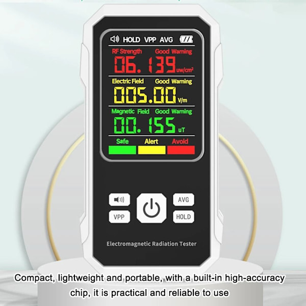 Elektromagnetisk strålingsmåler EMF-måler SORT[qb] Black