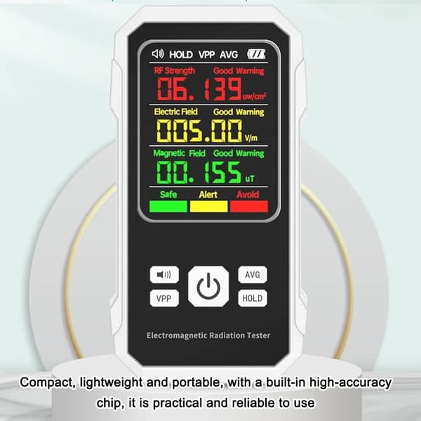 Elektromagnetisk strålningsmätare EMF-mätare SVART[qb] Black