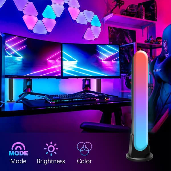 Smart RGB LED-lysstripe, omgivelseslys, søkelysstativ, egnet
