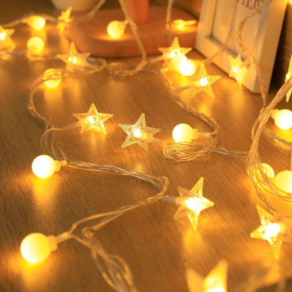 6m 40LEDs varmvit utomhus stjärnljussträng för att dekorera rummet