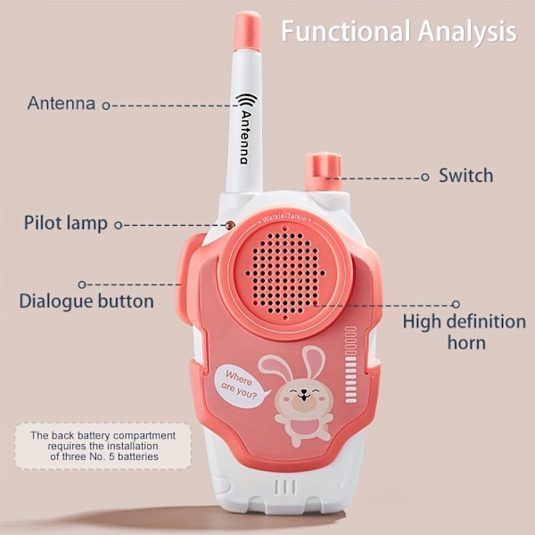 Barne Walkie-Talkie, Foreldre-Barn Trådløs Anroper, En-til-En Utendørs Liten Anroper, Barns Pedagogiske Leker [Uten Batteri]