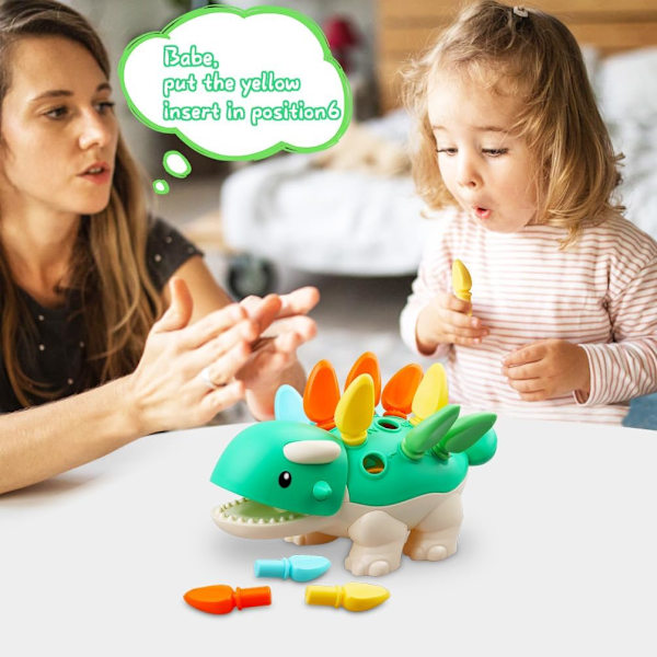 Montessori Leksaker för Småbarn, Baby Sinnesutveckling, Finmotorik, Leksak för 6, 9, 12 Månader, Ettårig Pojke/Flicka, Födelsedagspresent, Åldrar 1, 2, 3, 4, Barn, Dinosaurie