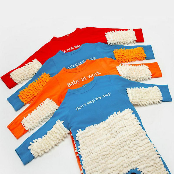 Vauvan vaatteet 2023 Uusi vauvan konttausasut Vauvan moppaus Konttausasut Tumma nappi Englantilainen pitkähihainen haalari Oranssi Beige Oranssi Beige Orange Beige 12M