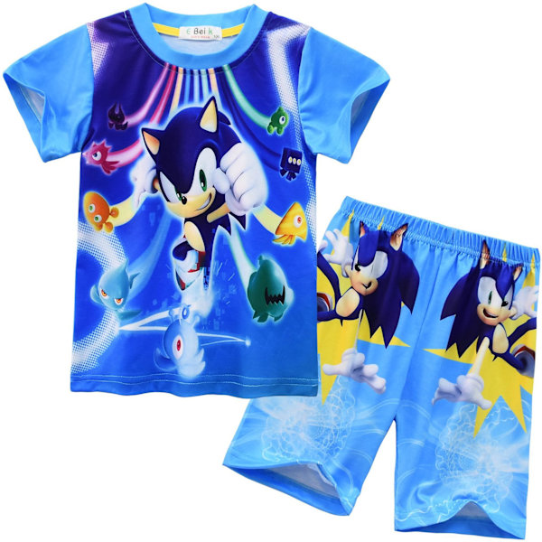 Sonic The Hedgehog Poikien Uimapuvut Uima-asu Lasten T-paita Shorts Set - Täydellinen Sininen Blue 110CM