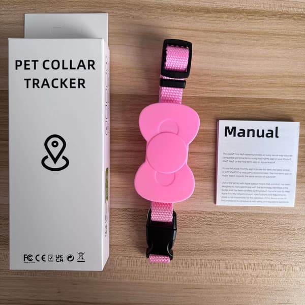 Kjæledyr halsbånd lokator katt og valp anti-tapt tracker Apple Android universal/rosa pink Android Apple