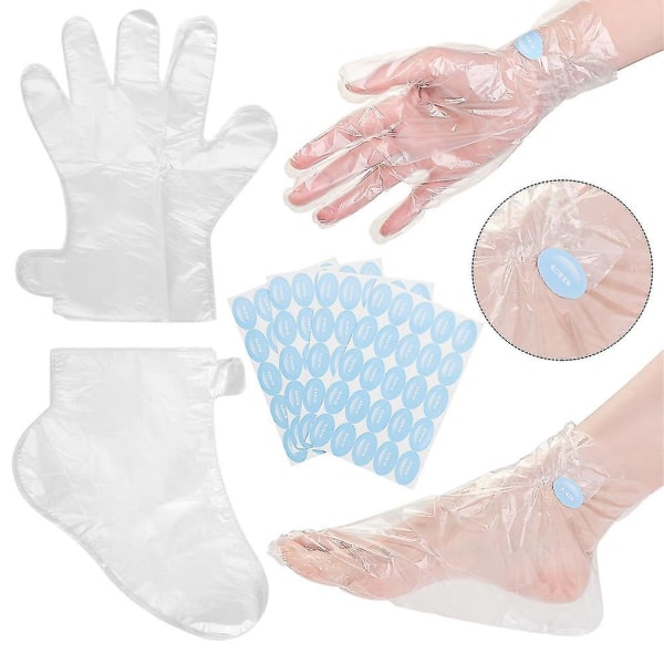 200 Counts Paraffin Wax Liners for Hands &amp; Feet Plastic Paraffin Wax Booties Bags Therapy Wax Socks &amp; Gloves Paraffin Bath gloves