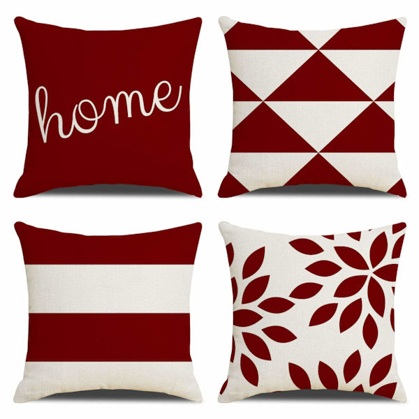 Set med 4 dekorativa kuddfodral i lantlig stil, geometriska abstrakta accentkuddfodral, dekorativa kuddfodral, moderna för utomhus- och inomhusbruk, för soffa, brun Brown 55x55 cm