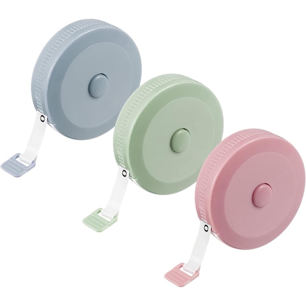 Måttband 3 st 200 cm / 79 tum Syband Måttband Retractable Skräddarsydd Måttband för Mätning Längd, Bröst, Midja