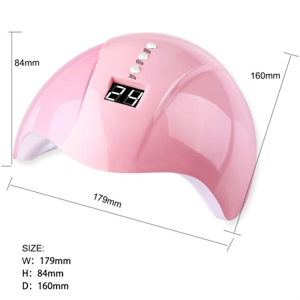 Nageltorkare med UV-lampa - torkar naglar - 36W pink