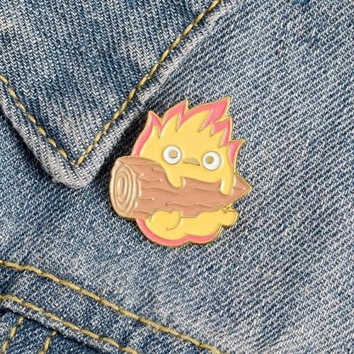 pcs Calcifer söpöjä metalli-emallipinssejä