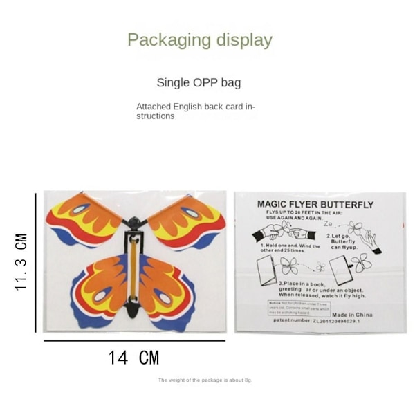 Magisk flygende sommerfugl sommerfugl flygende kortleketøy 2 2 2 2