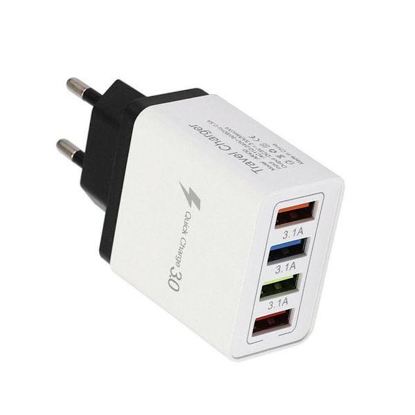 4USB Oplader 3.1A Flere Porte Telefonoplader til Rejser