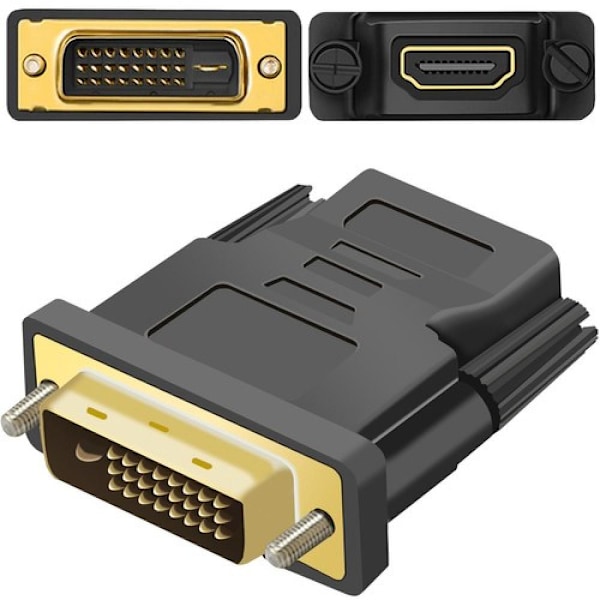 DVI - HDMI -sovitin (musta) musta