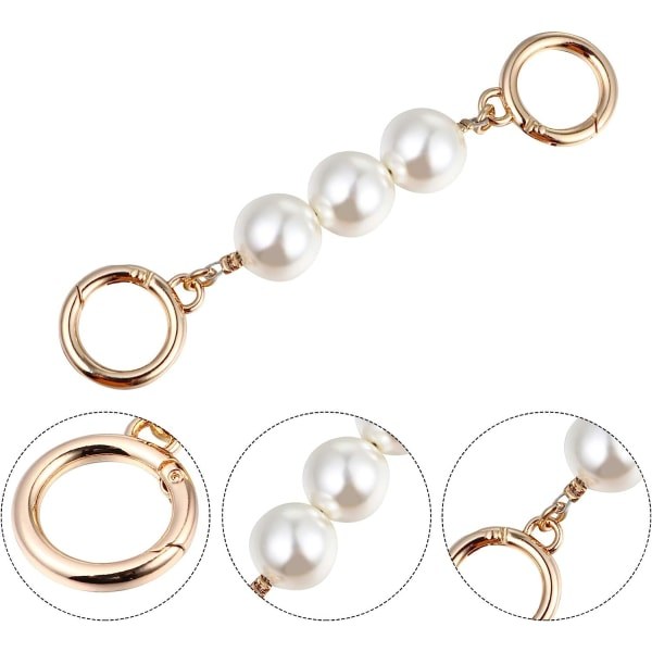 Set med 2 Pearl Bag Chain Strap Extenders Imitation Pearls Byt ut