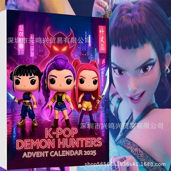 Het K-POP Demon Hunters Julnedräkning Akryl Nyckelring Set&&