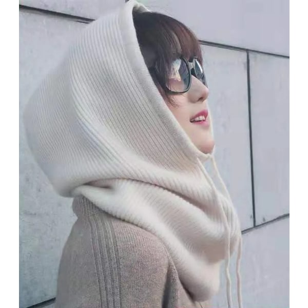 Women's Winter Hat Cashmere Knitted Hood Scarf Balaclava Windpro