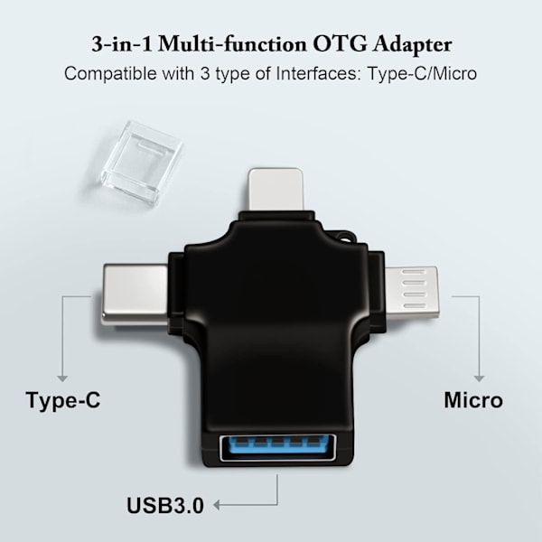 OTG USB 3 till Universal Adapter, Micro/USB C till USB 3.0 Adapter