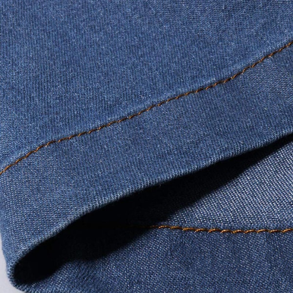 Kvinnors låga midje utsvängda jeans stretchiga jeans klockbotten mörkblå mörkblå Dark blue L