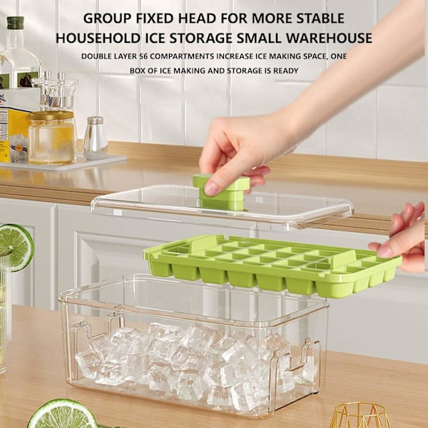 56 fack hemkylskåp hemgjord isbox, isverktyg, livsmedelsgodkänd ispress, uppgraderad pressdesign, 1 tryck på [qb] green