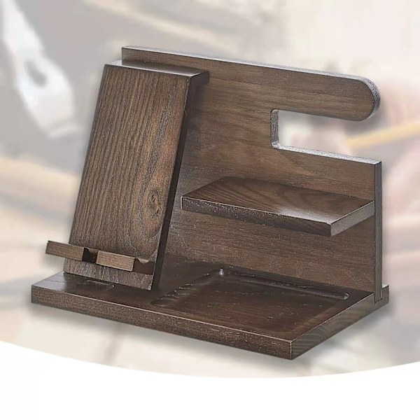 Træ Docking Station Organizer Nøgleholder