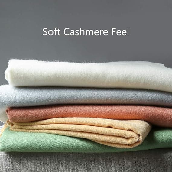 Vinter skjerf kashmirfølelse Pashmina sjal wrap myk varm - svart