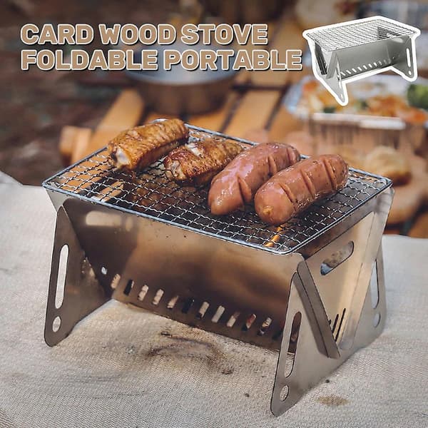 Utomhus hopfällbar grill Lätt bärbar BBQ-ugn Campingutrustning[HK]（BT） Mini Grill
